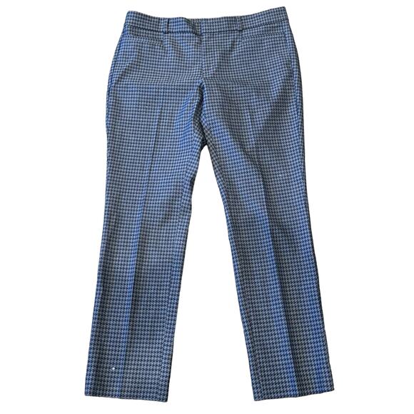 Banana Republic Sloan Houndstooth Blue Ankle Pant Size 8 - Picture 2 of 9